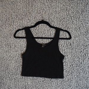 Forever21 Simple Basic Black Crop Top Tank Top